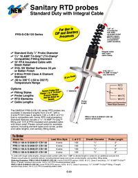 Thumbnail of document Data Sheet - PRS-3 Integral Cable RTD Probes w/ A Accuracy Sanitary